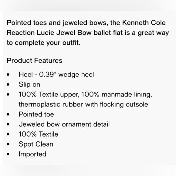 Kenneth Cole Reaction black embellished flats, size 7.5 - Picture 8 of 8